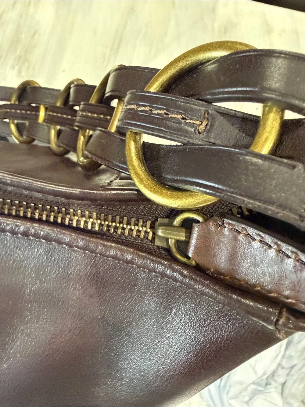 RARE Y2K Chocolate Brown Pinnacle Legacy Bohemian Large Duffle-EUC